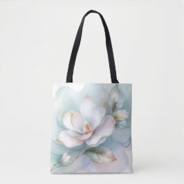 Vita Magnolia-blomman med Gilded Kant Tygkasse