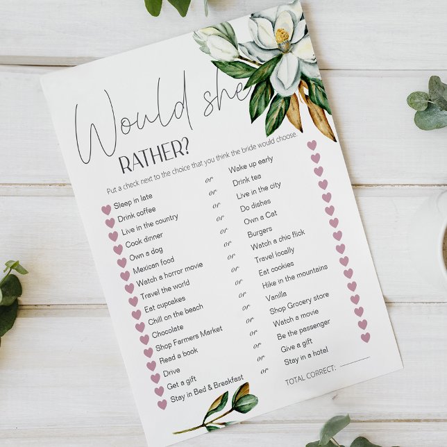 Vita Magnolia Blommigt Möhippa Game skulle hon hel (Skapare uppladdad)