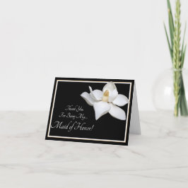 Vita Magnolia Bröllop Tack Maid of honor Kort