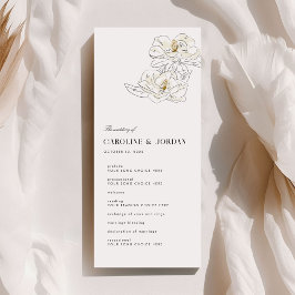 Vita Magnolia Illustration Modern Program Bröllop