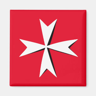 Vita maltesiska Kor & Malta flagga /knight symbol  Magnet