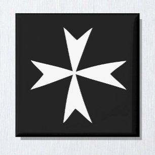 Vita maltesiska Kor & Malta flagga /knight symbol Magnet