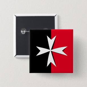 Vita maltesiska symbolen Kor och Malta flagga/kniv Knapp