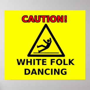 Vita människor som dansar roligt affisch humor