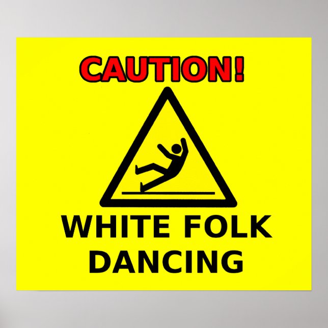 Vita människor som dansar roligt affisch humor (Framsidan)