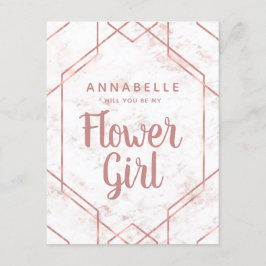Vita Marble Ro Guld Flower Girl Frieri Inbjudningar