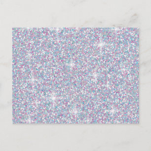 Vita mardescent glitter vykort