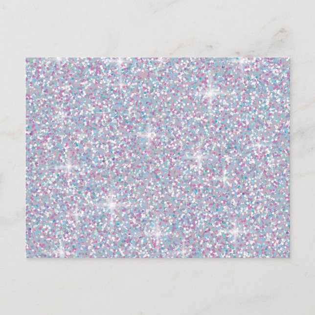 Vita mardescent glitter vykort (Framsida)