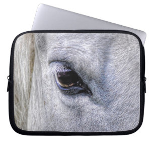 Vita Mare Horse's Öga Animal-älskare Photo Laptop Sleeve