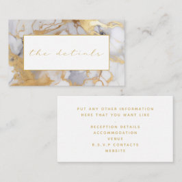 Vita marmor och guld marmor, närmare uppgifter om tilläggskort