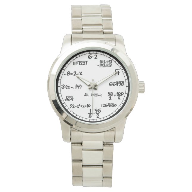 Vita matematiska ekvationer Anpassningsbar Watch Armbandsur (Framsida)