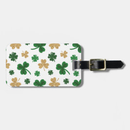 VITA MED GRÖNT & GULD GLITTER KÖR. BAGAGEBRICKA