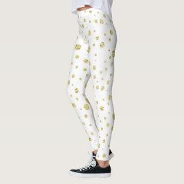 Vita med guld-punkter leggings