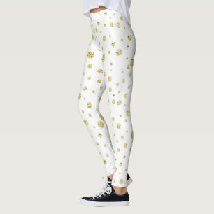 Vita med guld-punkter leggings