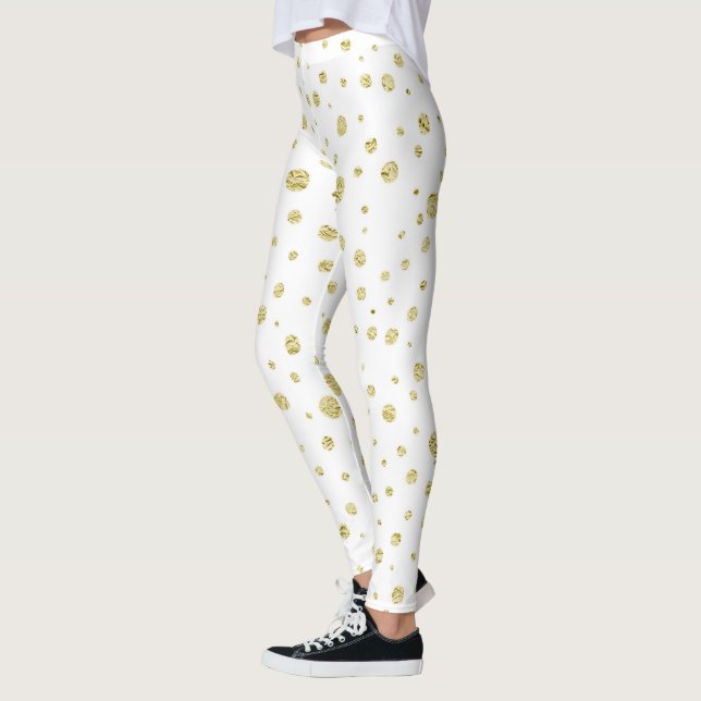 Vita med guld-punkter leggings (Vänster)