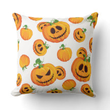 VITA MED ORANGE HALLOWEEN PUMPKINER MED ANSIKTE
