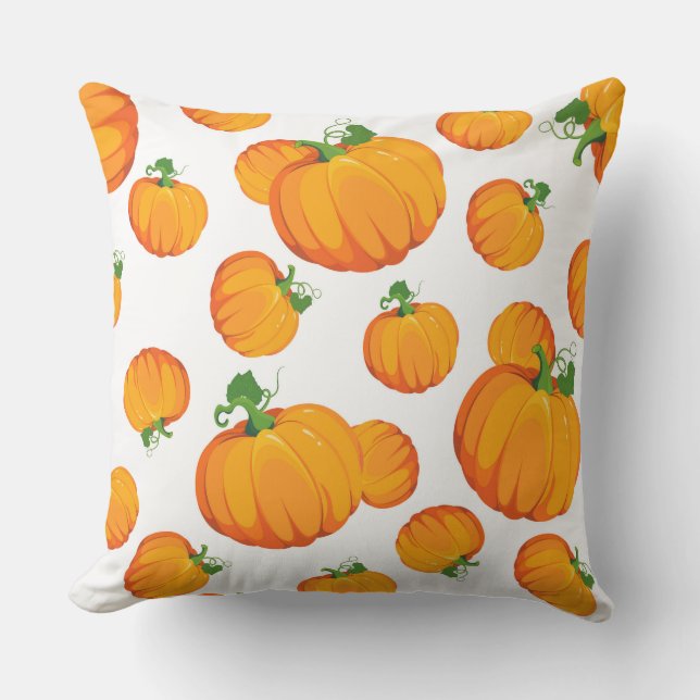 VITA MED ORANGE HALLOWEEN PUMPKINS KUDDE (Framsida)