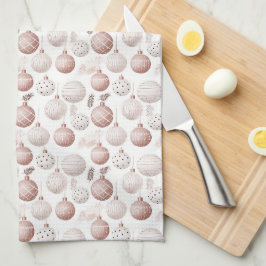 VITA MED PASTEL-ROSA OCH VITORNADER KÖKSHANDDUK