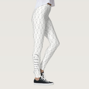 Vita medvetandegörandet Band Hope & Cure Anpassnin Leggings