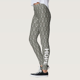 Vita medvetandegörandet "Ribbon Art Anpassningsbar Leggings