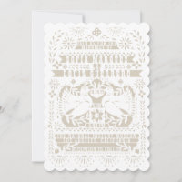 Vita mexikanska fästingduvor Papel Picado Bröllop