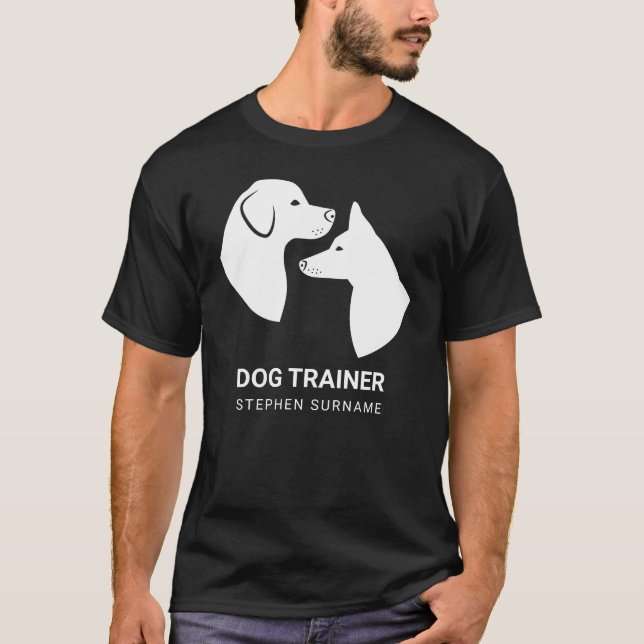 Vita, minimala Hund, silhouettes - Hund Trainer T Shirt (Framsida)