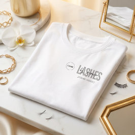 Vita minimalistiska ögonfransar Artis logotyp anst T Shirt