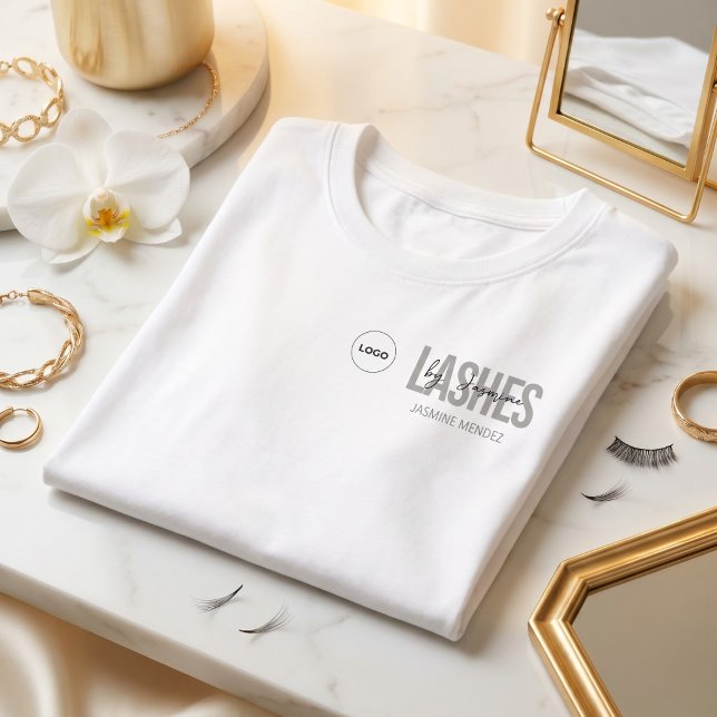 Vita minimalistiska ögonfransar Artis logotyp anst T Shirt (Skapare uppladdad)