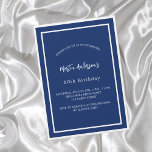 Vita minimalistlyxen från daggflottan inbjudningar<br><div class="desc">En modern elegant och inbjudan. En marin blå bakgrund dekorerad med vitt ramar. Anpassa och lägg till namn och detaljer. Vit text.</div>