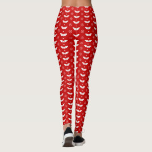 Vita misstag på Red Background-julen, lång tid Leggings