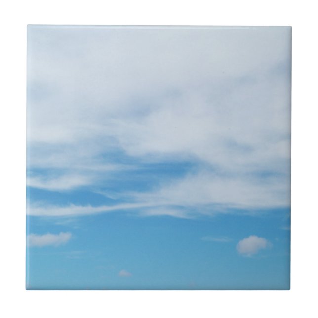 Vita moln från Blå himmel på sommardagen Kakelplatta (Framsidan)