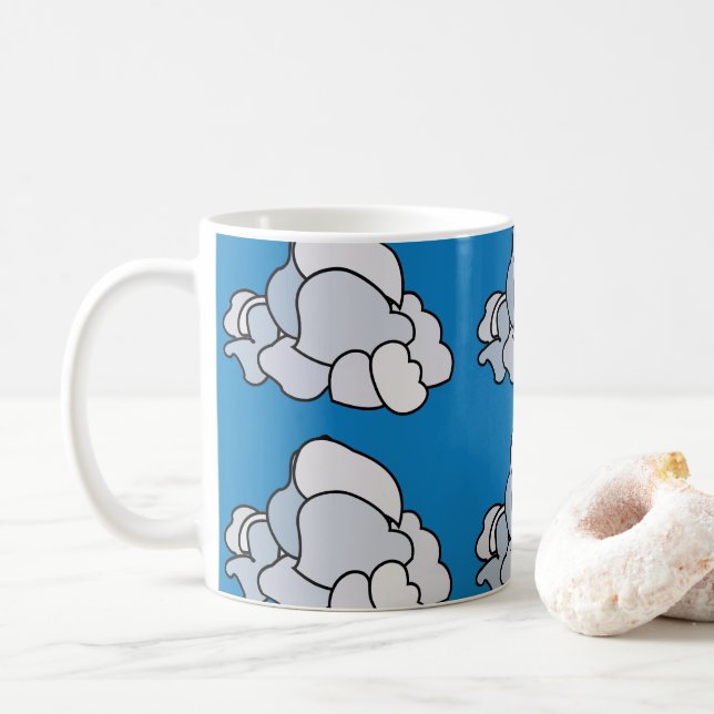 Vita moln kaffemugg (Med munk)