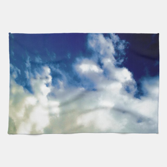 Vita moln och Blå himmel Kökshandduk (Horisontell)