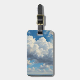 Vita moln och Clear Blå himmel Bagagebricka