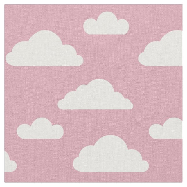 Vita moln på rosa tyg av Nicole Janes (Närbild)