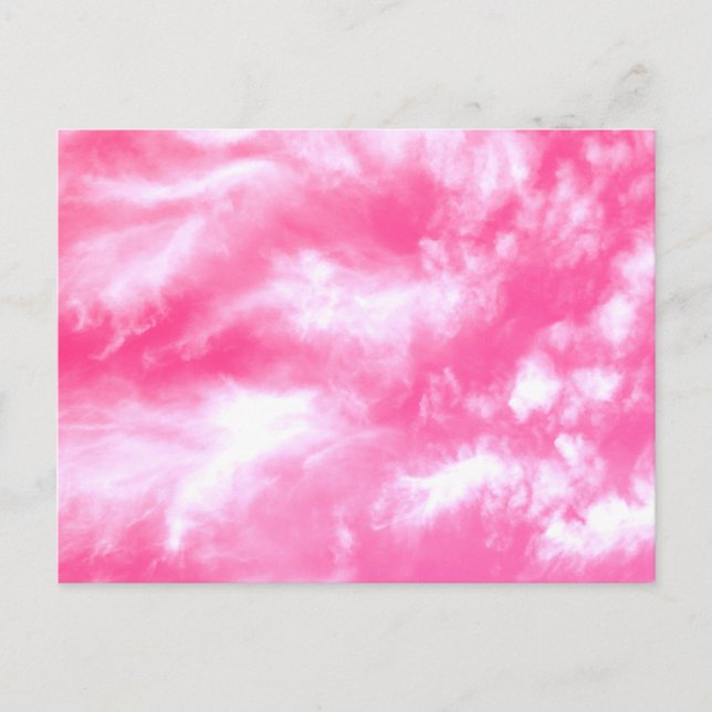 Vita moln rosa himmel vykort (Framsida)