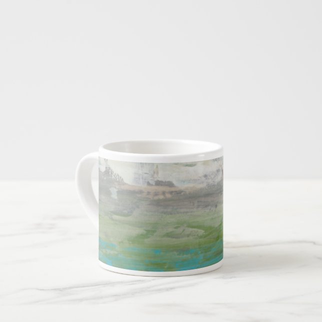 Vita moln som förbiser vackra landskap espressomugg (Framsida vänster)