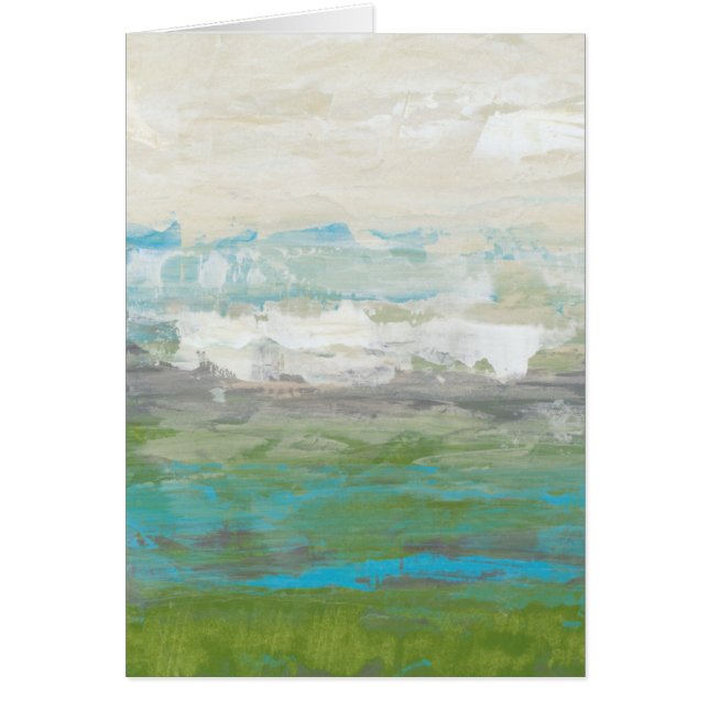 Vita moln som förbiser vackra landskap hälsningskort (Framsidan)