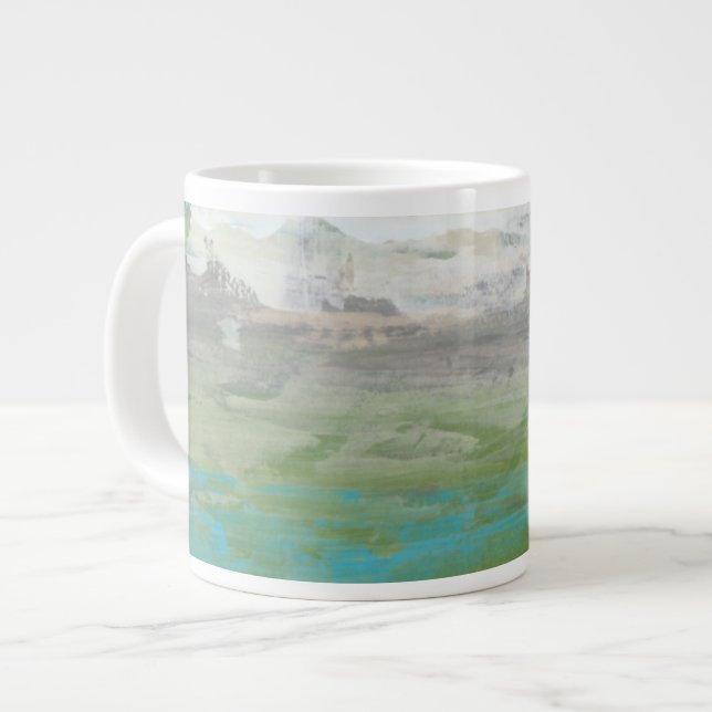 Vita moln som förbiser vackra landskap jumbo mugg (Framsida vänster)