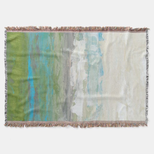 Vita moln som förbiser vackra landskap mysfilt (Framsidan)