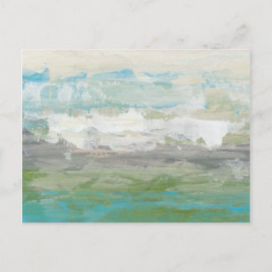 Vita moln som förbiser vackra landskap vykort