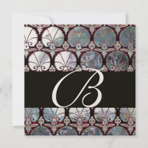 VITA MOR AV PEARL DAMASK CARNATIONS MONOGRAM INBJUDNINGAR