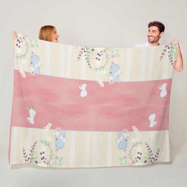 Vita möss i Home Fleece Blanket (På plats)