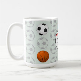 Vita namn pojkar sport baseballmönster barn kaffemugg