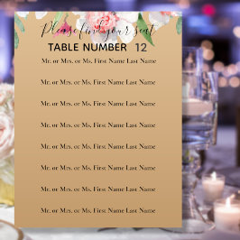 Vita Narcissus på Bröllop-sätesskylten Champagne