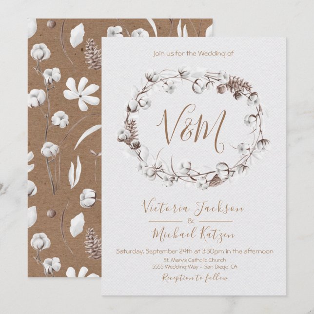 Vita Nature Wandebröllop-inbjudningar Inbjudningar (Fram/baksida)
