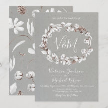 Vita Nature Wandebröllop-inbjudningar