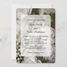 Vita nejlikor & Brudsliparsbröllop Inbjudningar