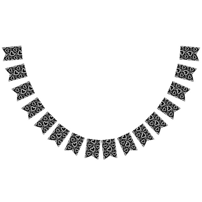 Vita Neon Hearts V-dagars Vimplar (Alla)