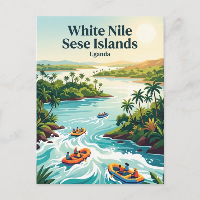 Vita Nilens Seseöar Uganda Vykort (Framsida)